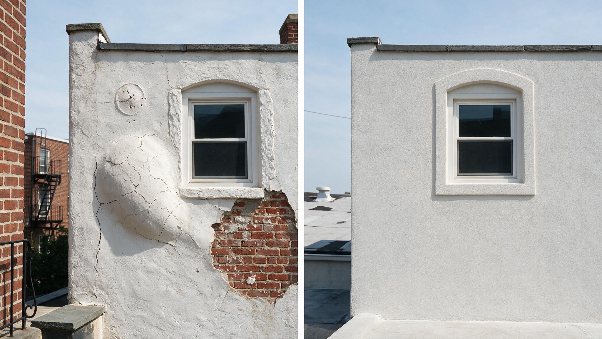 Hollow-Sounding Stucco for a realistic Northern Liberties property