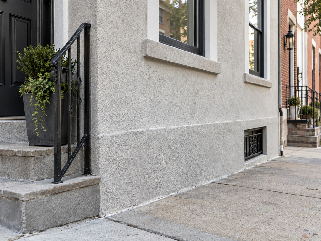 Repairing Impact Damage on Ground-Level Stucco Walls in Philadelphia


