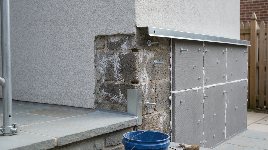 Professional salt damage lower stucco Philadelphia detail for Philadelphia Stucco Experts in South Philadelphia